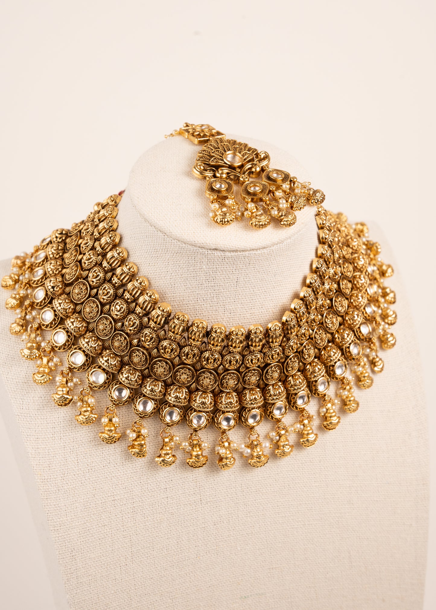 Kundan Bridal Necklace Set/ Gold Plated Bridal Necklace Set/ Indian Wedding Jewellery/ Indian Bridal Set