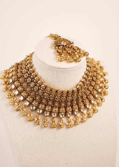 Kundan Bridal Necklace Set/ Gold Plated Bridal Necklace Set/ Indian Wedding Jewellery/ Indian Bridal Set