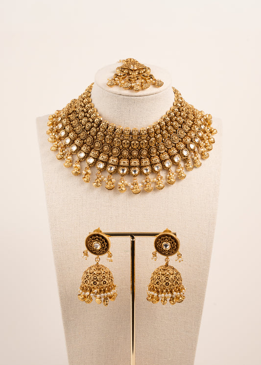 Kundan Bridal Necklace Set/ Gold Plated Bridal Necklace Set/ Indian Wedding Jewellery/ Indian Bridal Set