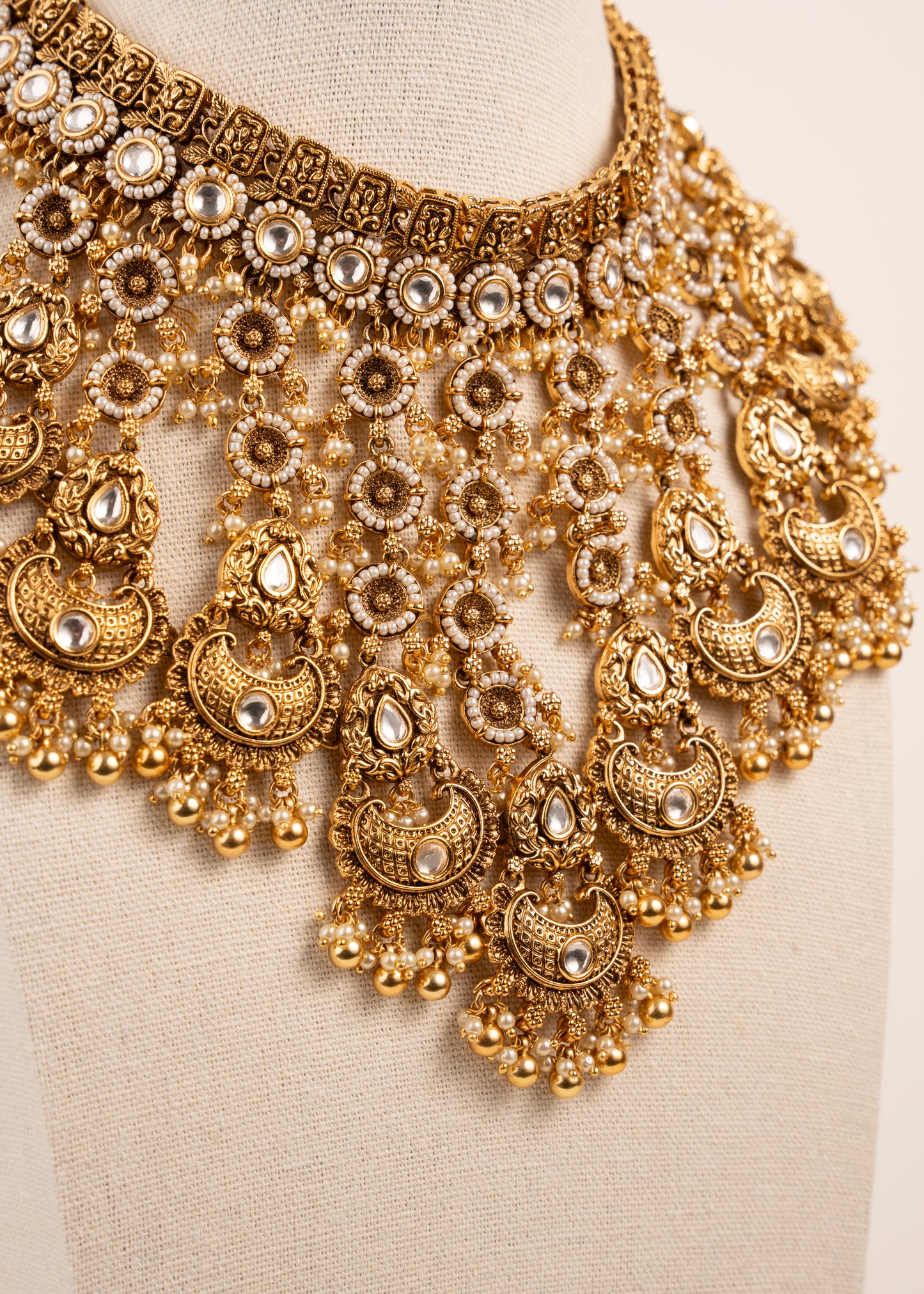 Kundan Bridal Necklace Set/ Gold Plated Bridal Necklace Set/ Indian Wedding Jewellery/ Indian Bridal Set