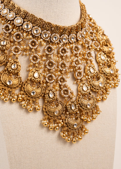 Kundan Bridal Necklace Set/ Gold Plated Bridal Necklace Set/ Indian Wedding Jewellery/ Indian Bridal Set