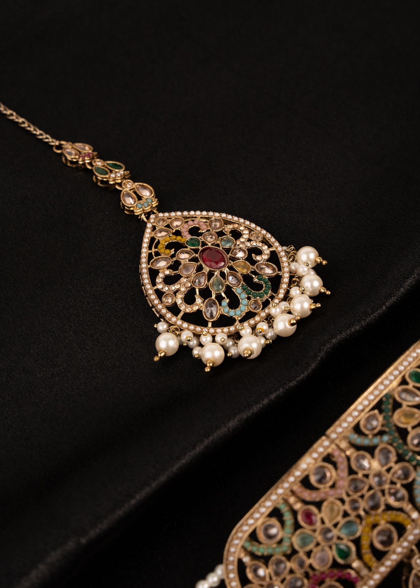 Antique Polki Choker Necklace Set/ Waterfall Design/ Indian Jewellery
