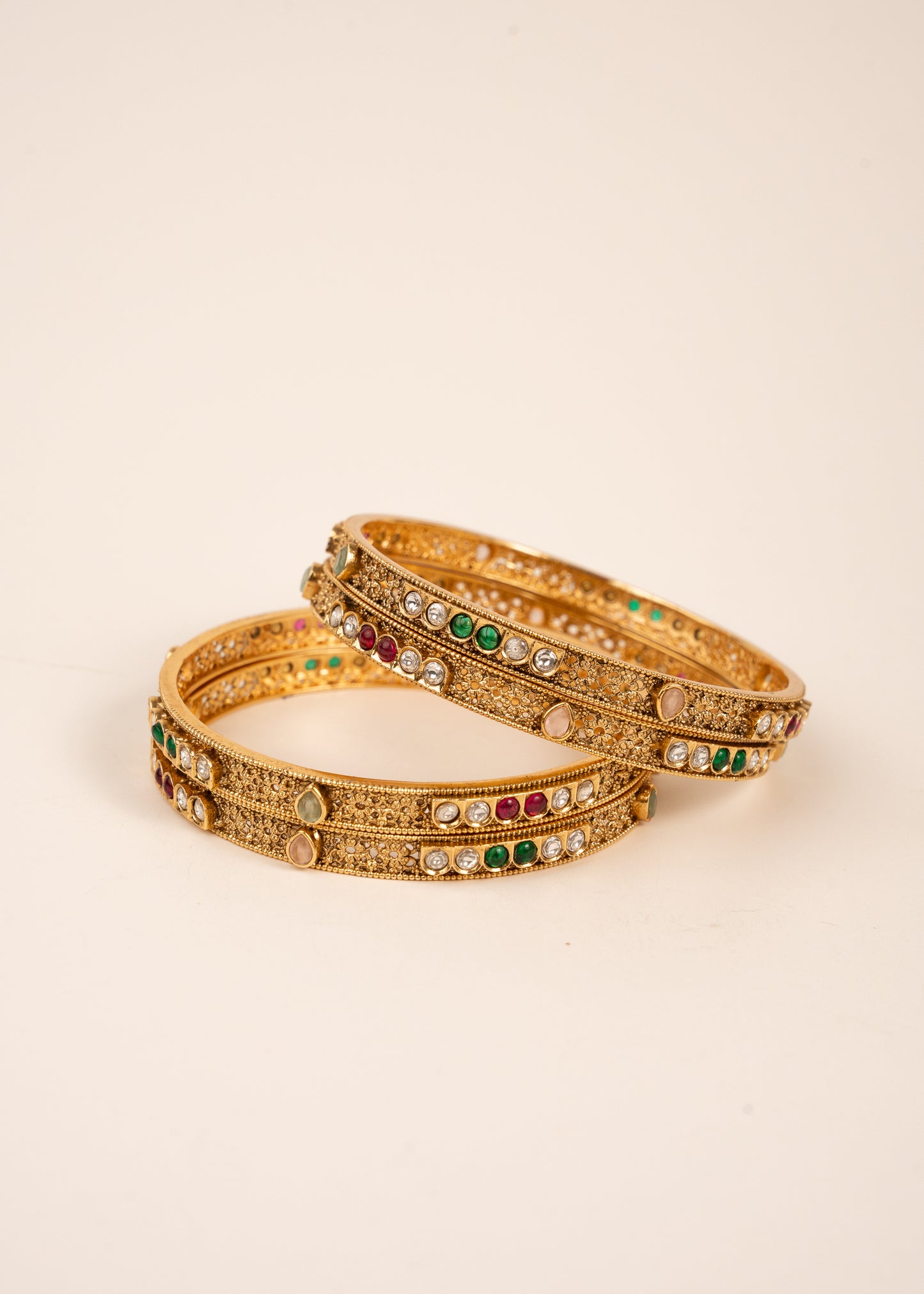 Antique Gold Bangles 4 PC Set