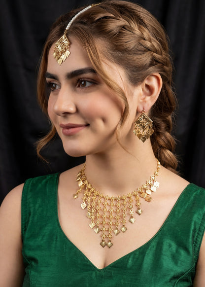 Gold Pipple Patti Necklace Set
