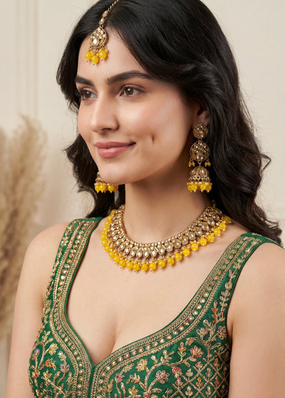 Sunshine Glow Kundan Necklace Set