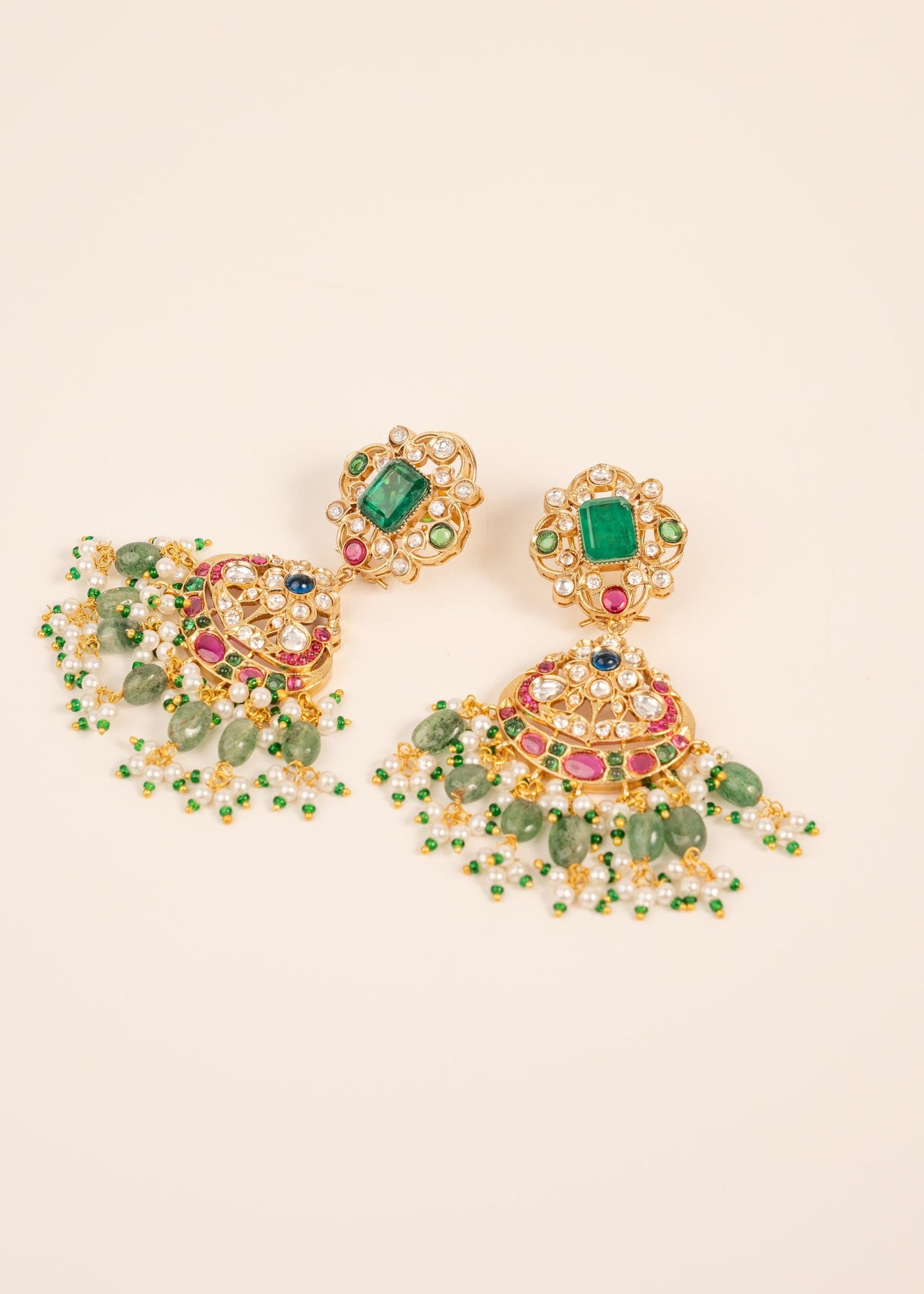 Premium Quality Kundan Necklace Set/ Indian Jewelry/ Indian Bridal Set/ Bridal Jwelery/ Mint/ Green/ Ruby (etsy image id: 7825461418)