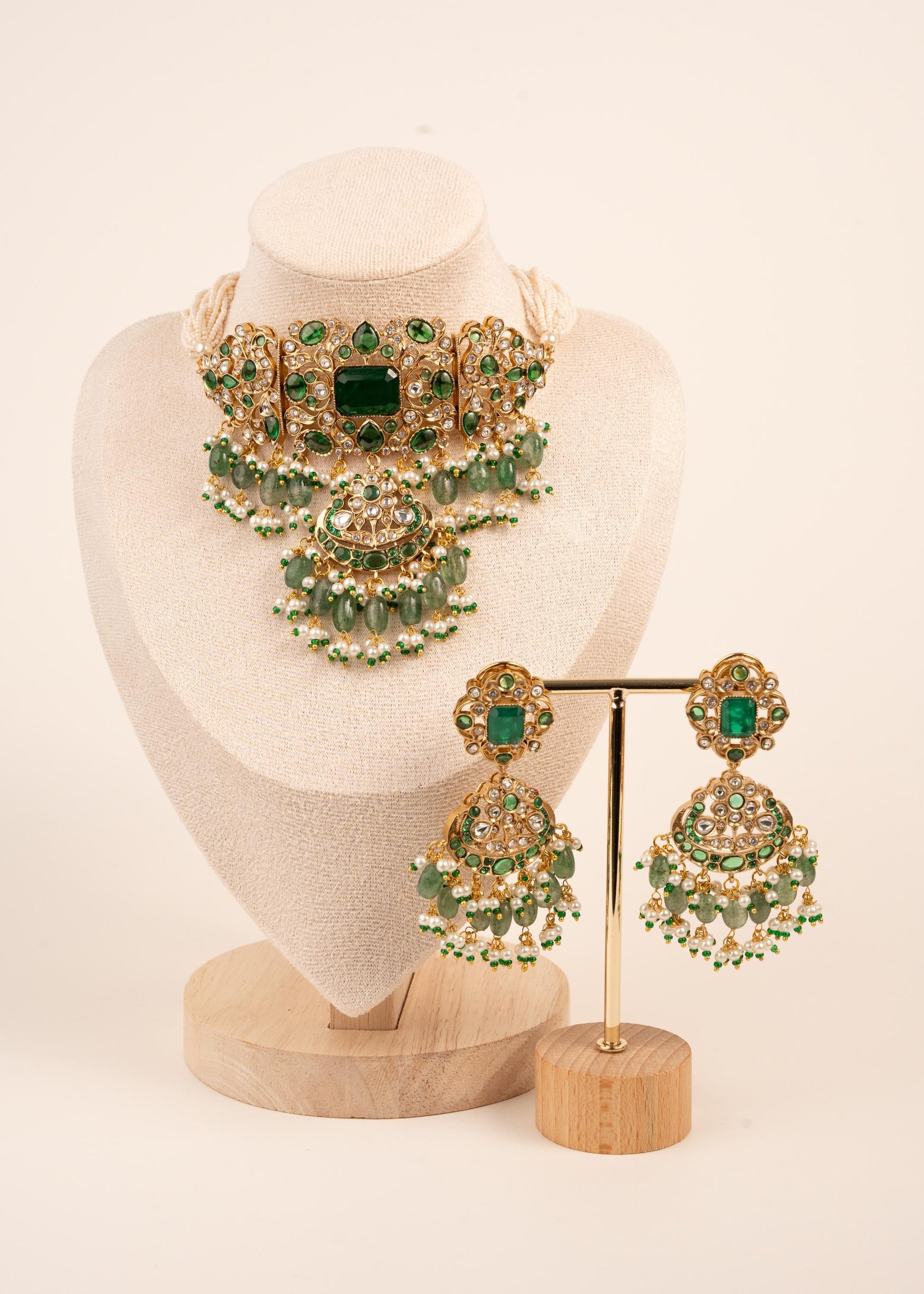 Premium Quality Kundan Necklace Set/ Indian Jewelry/ Indian Bridal Set/ Bridal Jwelery/ Mint/ Green/ Ruby (etsy image id: 7825550424)