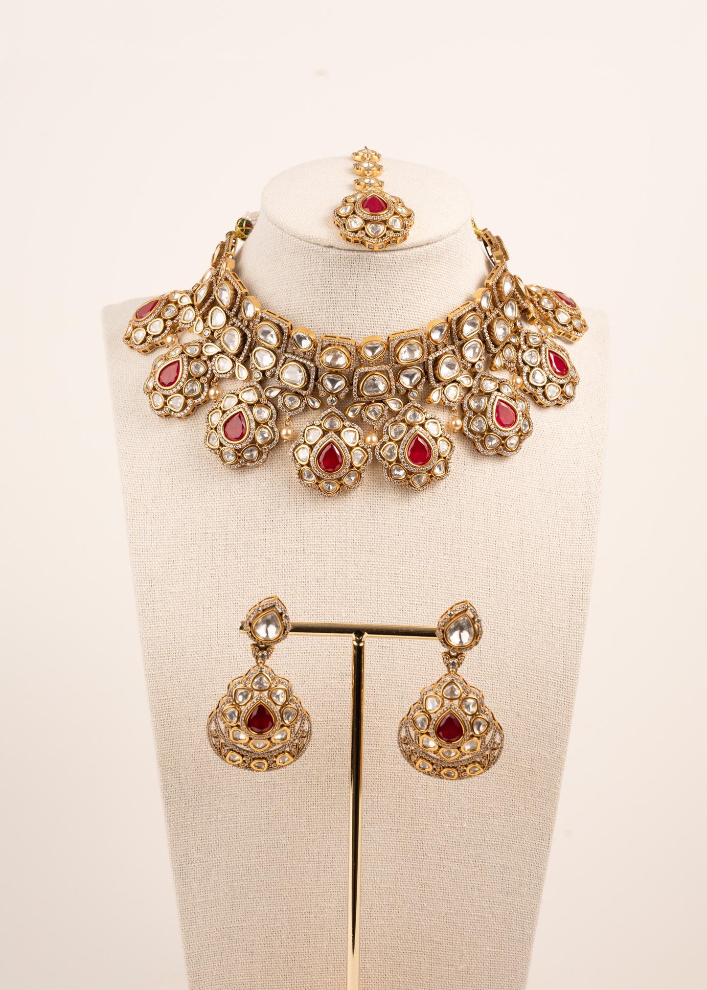 Sabyasachi Inspired Uncut Kundan Choker Necklace Set/ Indian Bridal Jewellery Set/ Indian Jewelry