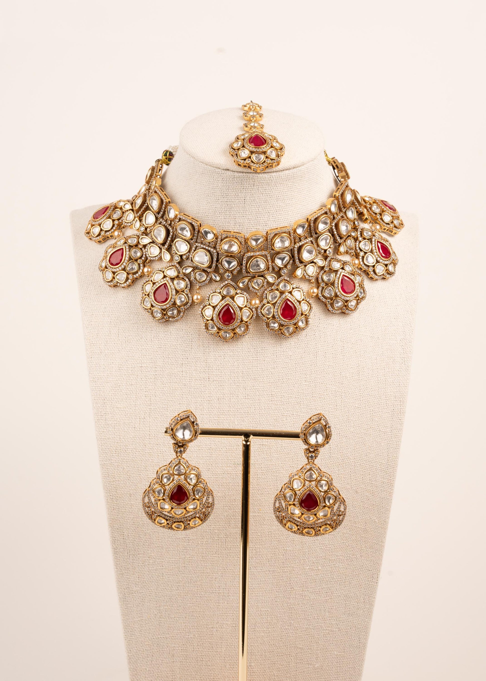 Sabyasachi Inspired Uncut Kundan Choker Necklace Set/ Indian Bridal Jewellery Set/ Indian Jewelry