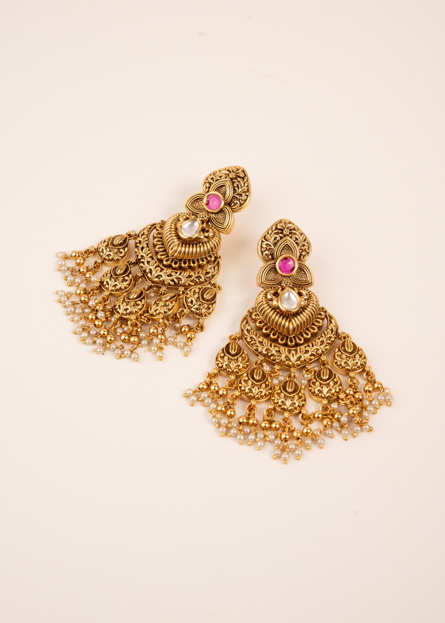 Antique Gold Bridal Necklace Set/ Indian Wedding Jewellery/ Kundan Bridal Set/ Indian bridal set