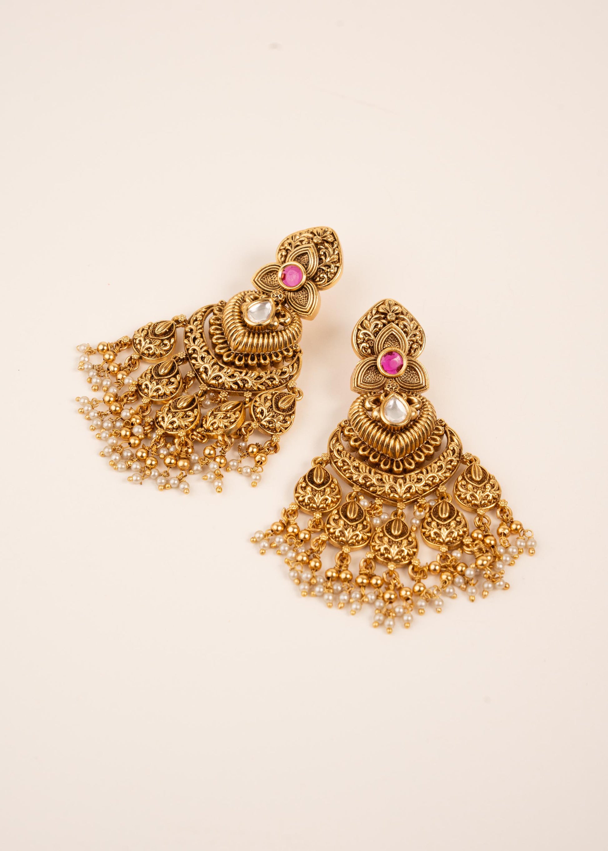 Antique Gold Bridal Necklace Set/ Indian Wedding Jewellery/ Kundan Bridal Set/ Indian bridal set