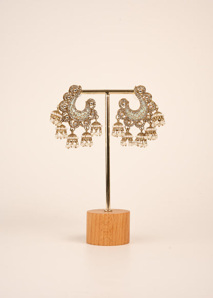 Premium Antique Chandbali Earrings/ Statement Chandbali Earrings/ Chandbali Earrings Set/ Indian Jewelry/ Gift set for her/ Trendy Chandbali (etsy image id: 7865025792)