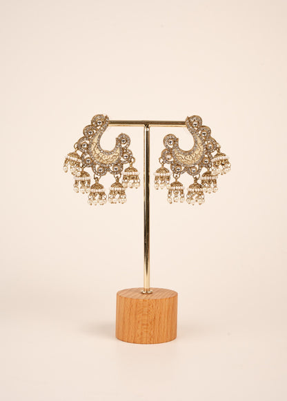 Premium Antique Chandbali Earrings/ Statement Chandbali Earrings/ Chandbali Earrings Set/ Indian Jewelry/ Gift set for her/ Trendy Chandbali (etsy image id: 7865025954)