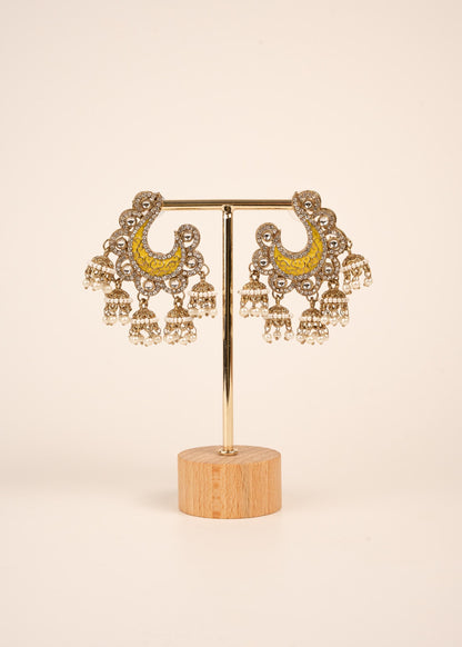 Premium Antique Chandbali Earrings/ Statement Chandbali Earrings/ Chandbali Earrings Set/ Indian Jewelry/ Gift set for her/ Trendy Chandbali (etsy image id: 7865026172)