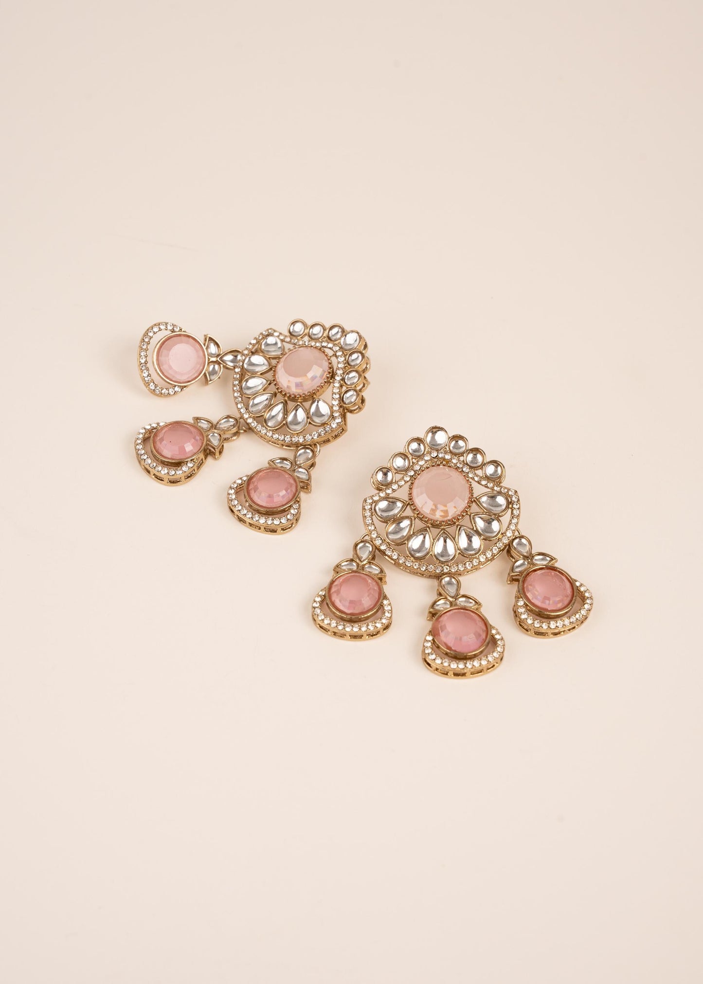 Polki Chandbali Earrings/ Antique Gold Chandbali Earrings/ Heritage Style Earrings/ Pakistani Style Earrings/ Ethnic Luxury Accessories (etsy image id: 7865043262)