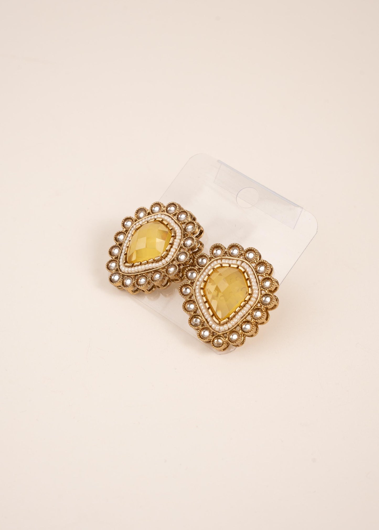 Kundan Stud Earrings/ Moissanite Polki Kundan Earrings/ CZ Diamond Stud/ Statement Studs/ Trendy Stud Earrings/ Luxury Earrings (etsy image id: 7865069078)