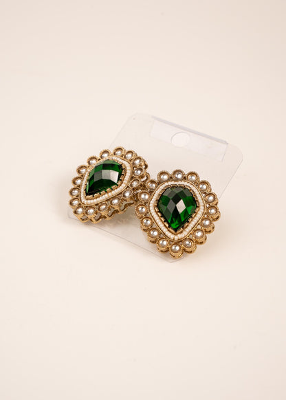 Kundan Stud Earrings/ Moissanite Polki Kundan Earrings/ CZ Diamond Stud/ Statement Studs/ Trendy Stud Earrings/ Luxury Earrings (etsy image id: 7865069168)
