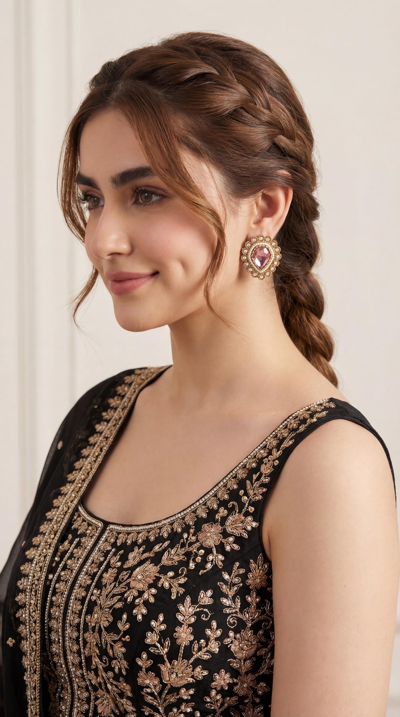 Kundan Stud Earrings/ Moissanite Polki Kundan Earrings/ CZ Diamond Stud/ Statement Studs/ Trendy Stud Earrings/ Luxury Earrings (etsy image id: 7865111984)
