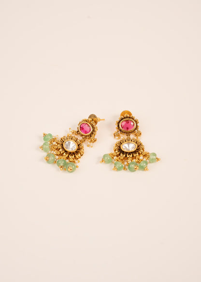 Heritage Meenakari Kundan Necklace Set/ Indian Choker Set/ Indian Gold Plated Jewelry/ Real Gold Look Necklace Set ji __etsy:7871400461