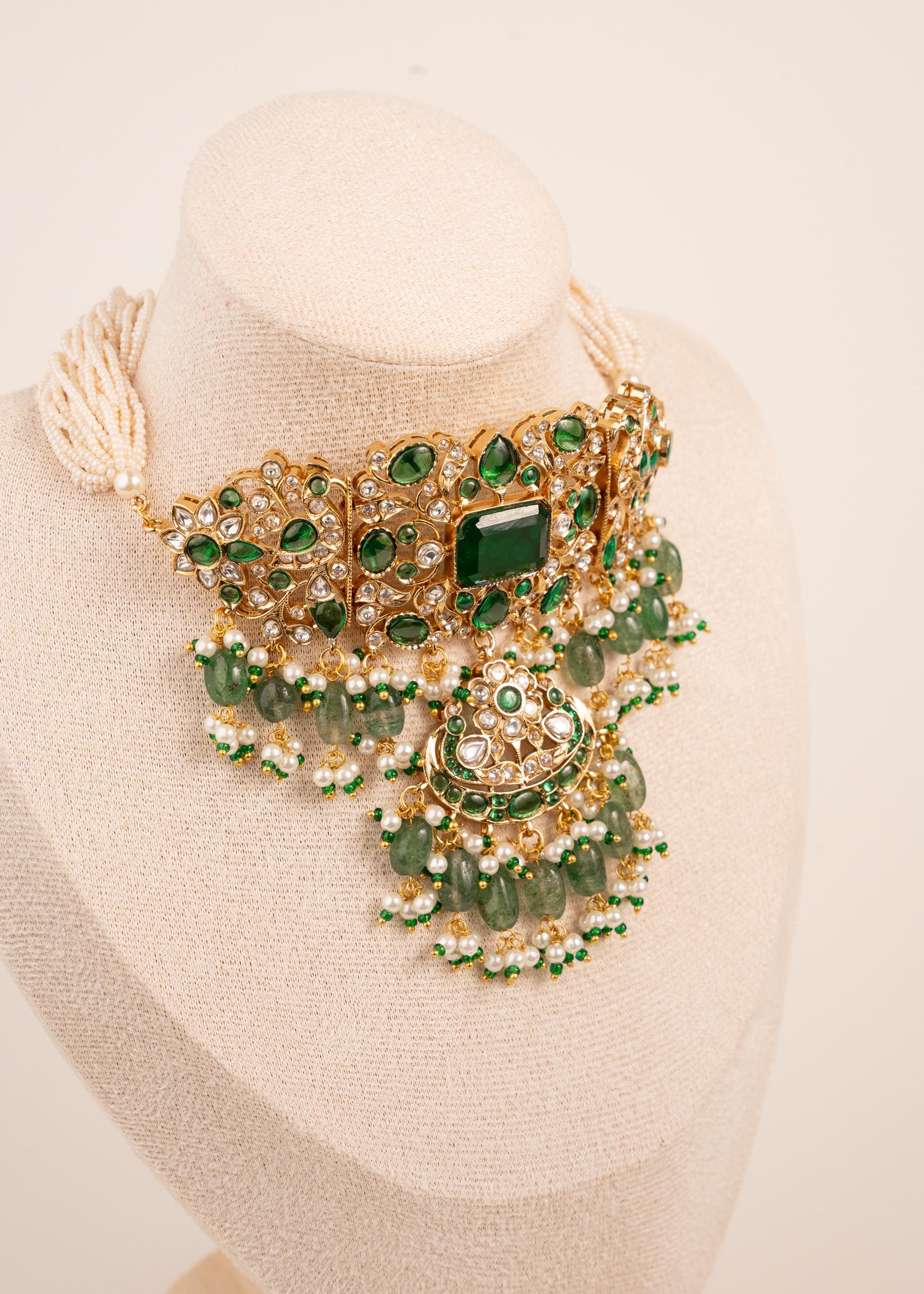 Premium Quality Kundan Necklace Set/ Indian Jewelry/ Indian Bridal Set/ Bridal Jwelery/ Mint/ Green/ Ruby (etsy image id: 7873499837)