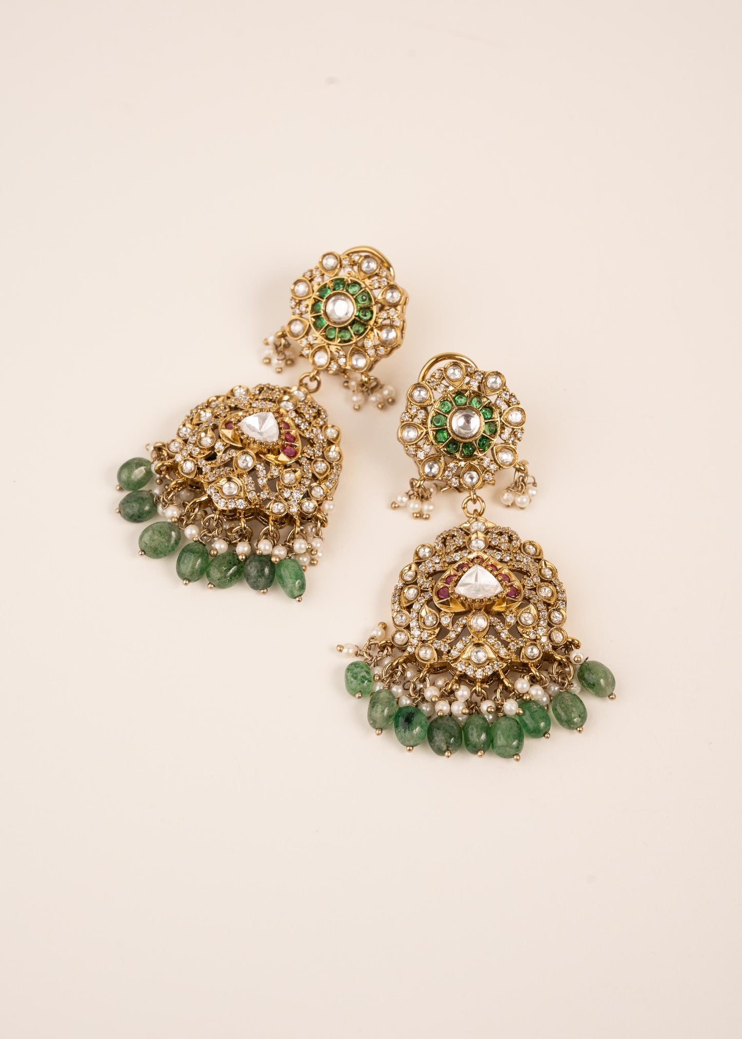 Antique gold designer Choker necklace set/ Ruby,Emerald Gemstone/ Indian jewellery