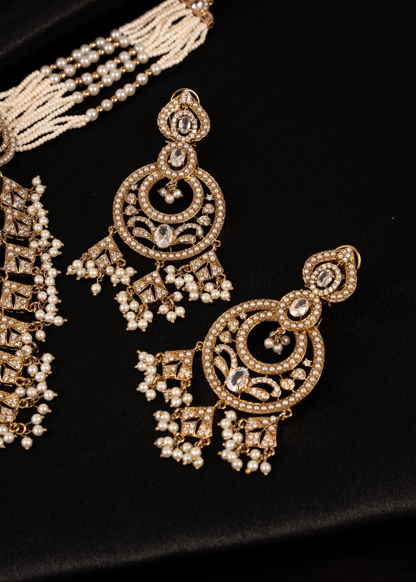 Antique Polki Choker Necklace Set/ Waterfall Design/ Indian Jewellery (etsy image id: 7888747214)