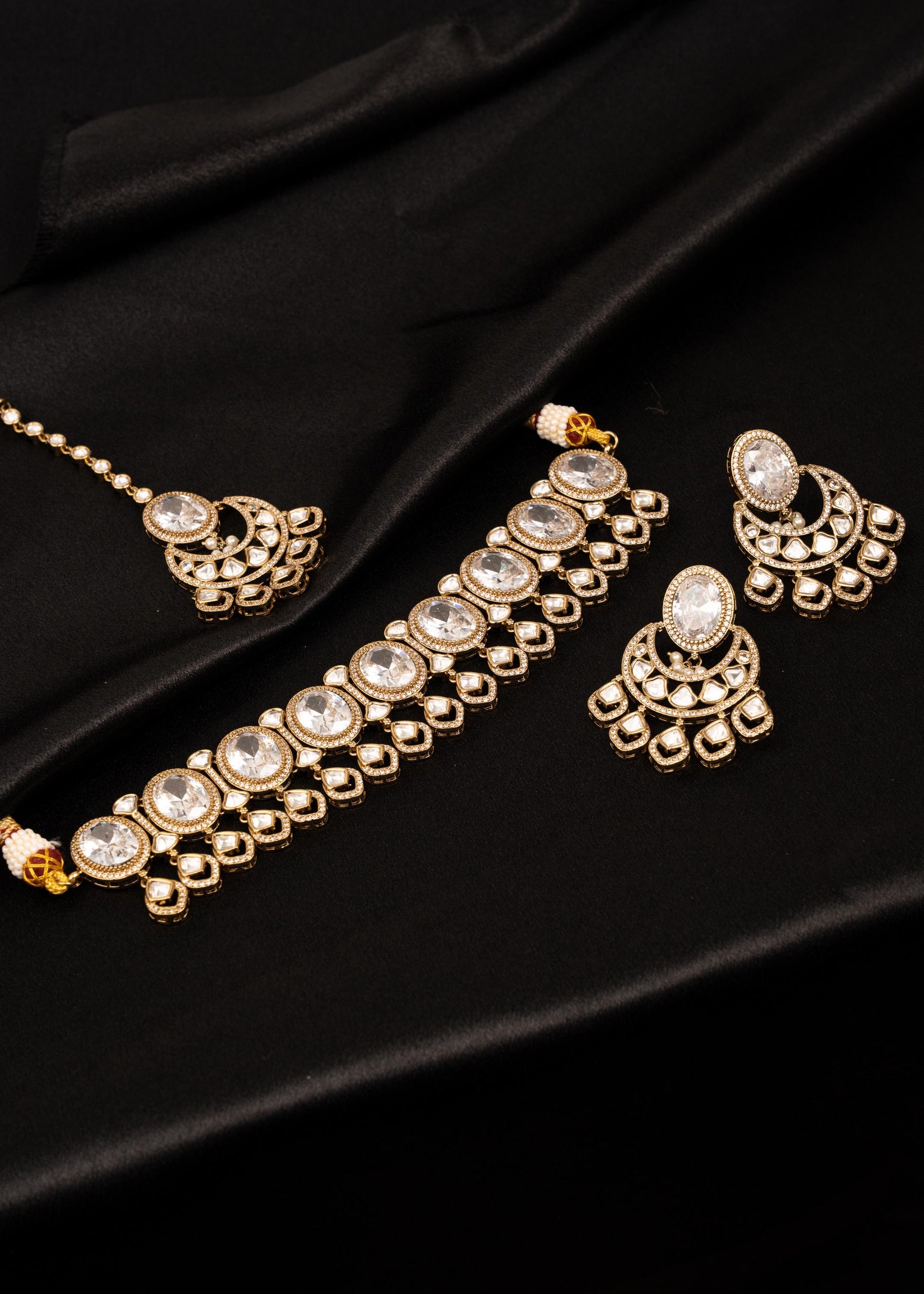 Premium Kundan Choker Necklace Set/ Indian Jewelry/ Antique Jewellery/ Bridal Kundan Jewellry/ Bollywood (etsy image id: 7888827796)