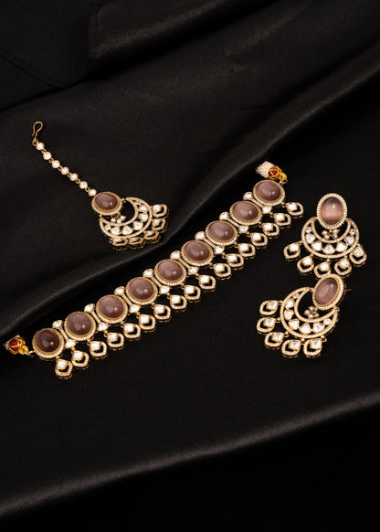 Premium Kundan Choker Necklace Set/ Indian Jewelry/ Antique Jewellery/ Bridal Kundan Jewellry/ Bollywood (etsy image id: 7888834356)