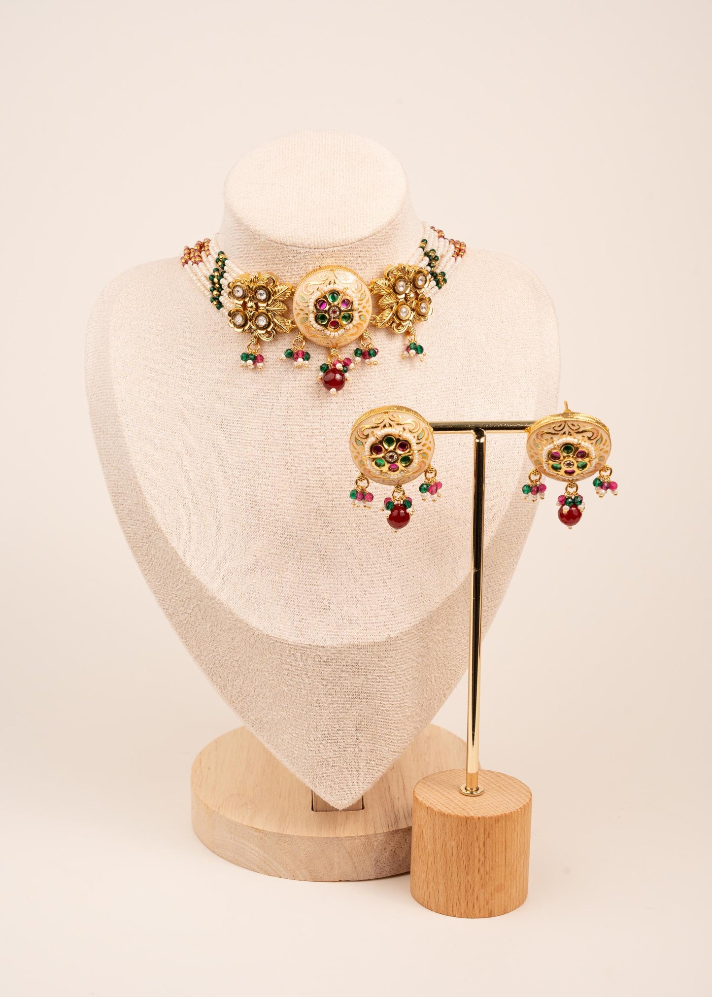 Heritage Meenakari Choker Necklace Set/ Traditional Jewelry/ Premium Quality Choker Necklace/ Statement Necklace Set (etsy image id: 7888994448)