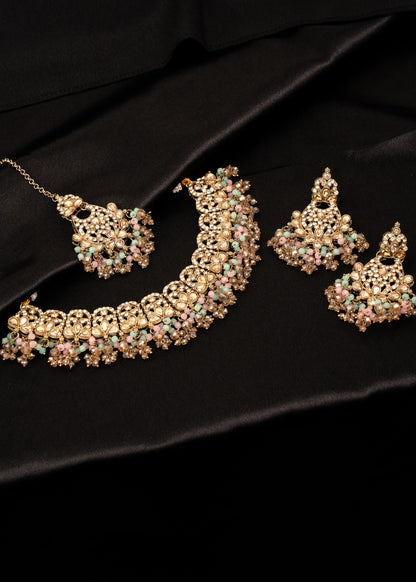 Antique Kundan Polki Necklace Set/ Indian Wedding Jewelry/ Statement Bridal Necklace/ Bollywood Jewellery/ Pakistani Jewelry/ Meenakari (etsy image id: 7893057814)