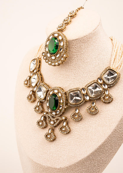 Premium Kundan Necklace Set/ Indian Bridal Jewelry/ Wedding Jewelry/ Traditional Indian Necklace Set/ Kundan statement necklace (etsy image id: 7893114906)