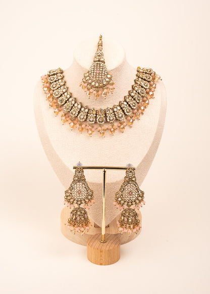 Royal Kundan Bridal Necklace Set/ Indian Wedding Jewelry/ Antique Kundan Polki Choker Set/ Pakistani Bridal Jewelley/ Meenakari Kundan Set (etsy image id: 7893141872)