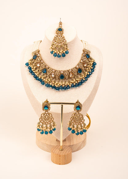 Luxury Antique Kundan Necklace Set/ Indian Bridal Jewellery Set/ Statement Kundan Set/ Bollywood Jewelry/ Bridal Kundan Choker Set/ (etsy image id: 7893146140)