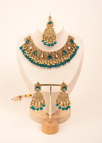 Luxury Antique Kundan Necklace Set/ Indian Bridal Jewellery Set/ Statement Kundan Set/ Bollywood Jewelry/ Bridal Kundan Choker Set/ (etsy image id: 7893146334)