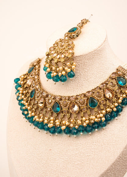 Luxury Antique Kundan Necklace Set/ Indian Bridal Jewellery Set/ Statement Kundan Set/ Bollywood Jewelry/ Bridal Kundan Choker Set/ (etsy image id: 7893146590)