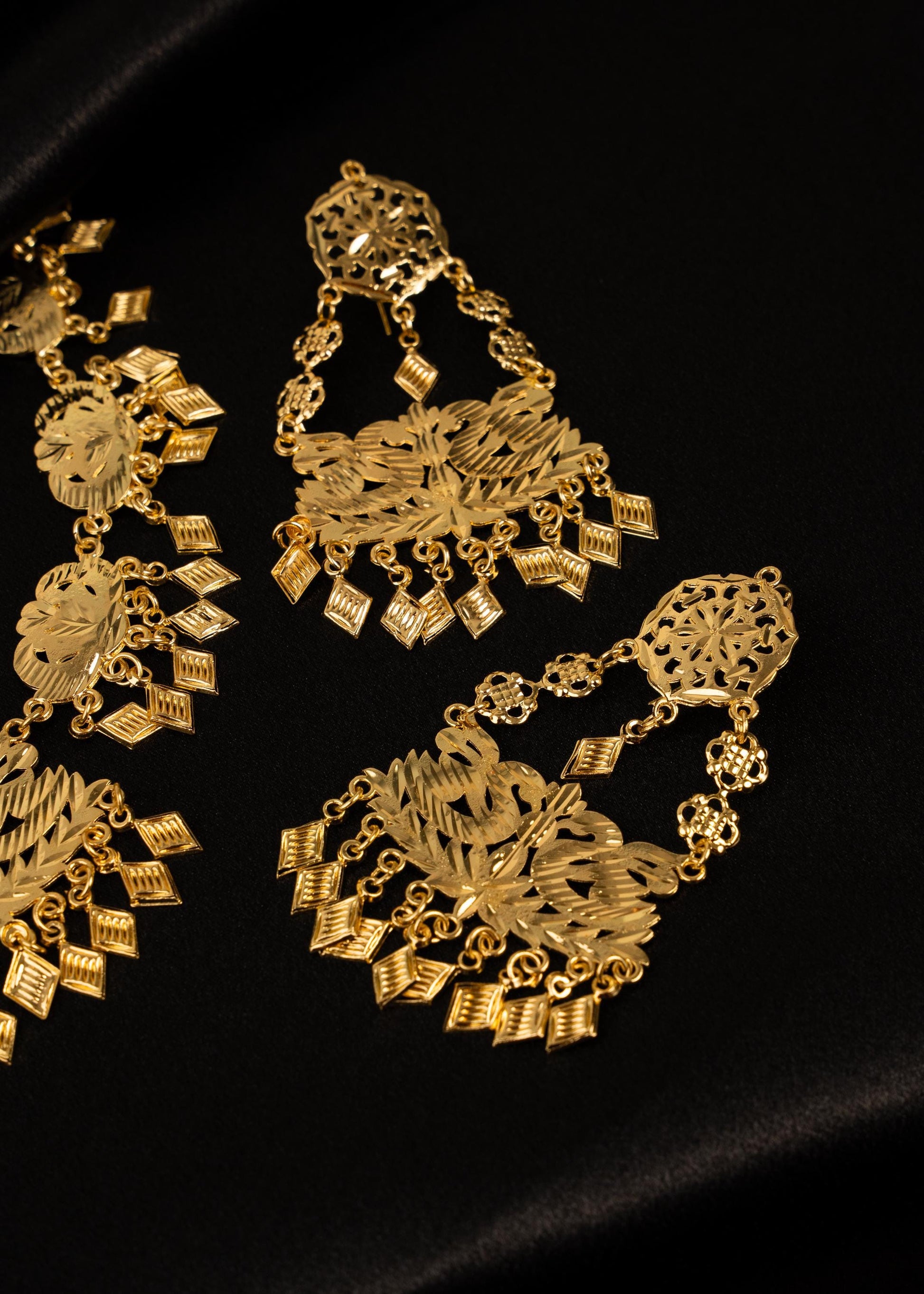 Traditional Gold Necklace Set/ Bridal Gold Pippal Patti Necklace/ Indian Bridal Wedding Jewelry/ Antique Jewelry/ Gold Plated Necklace (etsy image id: 7896510400)
