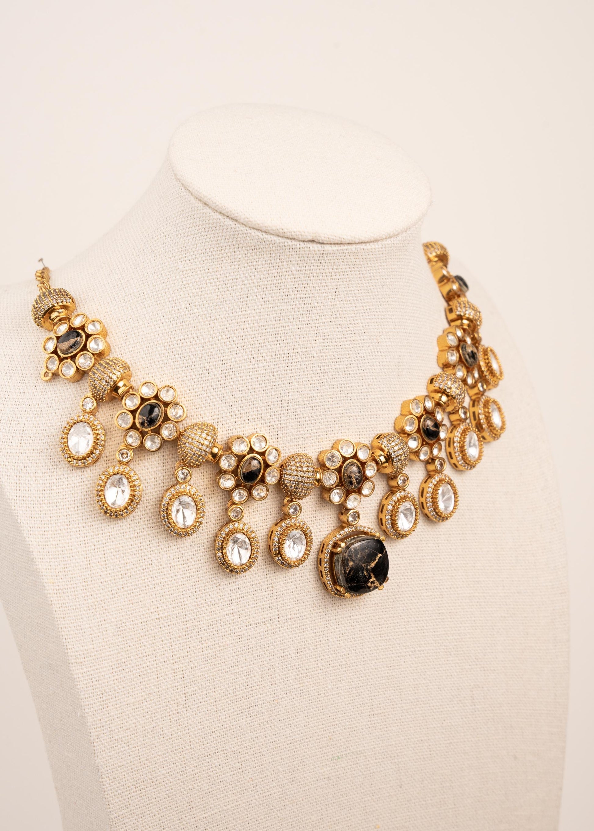 Sabyasachi Inspired Kundan Bridal Necklace Set/ Indian Jewelry/ Designer Kundan Necklace/ Statement Necklace for Bride/ Bollywood Jewelry (etsy image id: 7896626350)