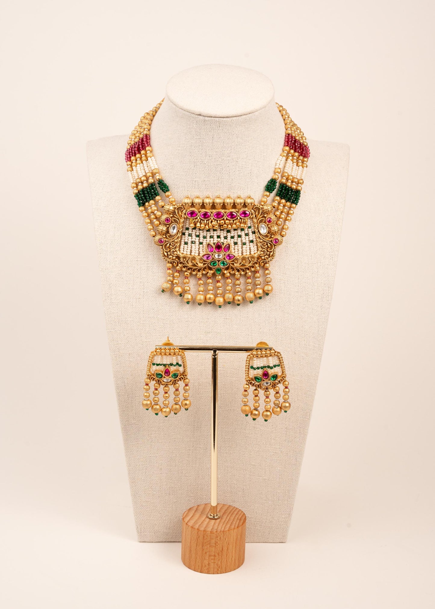 Traditional Kundan Pearl Bridal Necklace Set/ Raani Haar/ Kundan Jewelry/ Heritage Jewelry/ Indian Bridal Necklace/ Statement Jewelry (etsy image id: 7896634954)