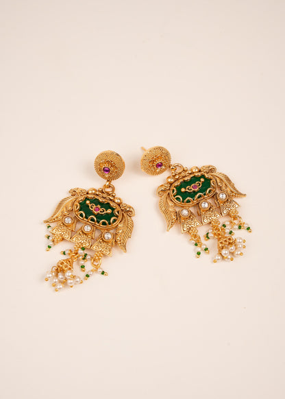 Long Heritage Meenakari Necklace Set/ Indian Bridal Necklace/ Gold Plated Jewelry/ Statement Jewellery/ Traditional Jewelry/ Raani Haar (etsy image id: 7896646352)