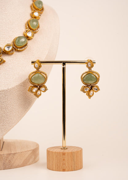 Sabyasachi Style Moissanite Kundan Necklace/ Bridal Statement Jewelry/ Indian Jewelry/ Bollywood Jewellery/ Kundan Statement Necklace Set (etsy image id: 7896691830)