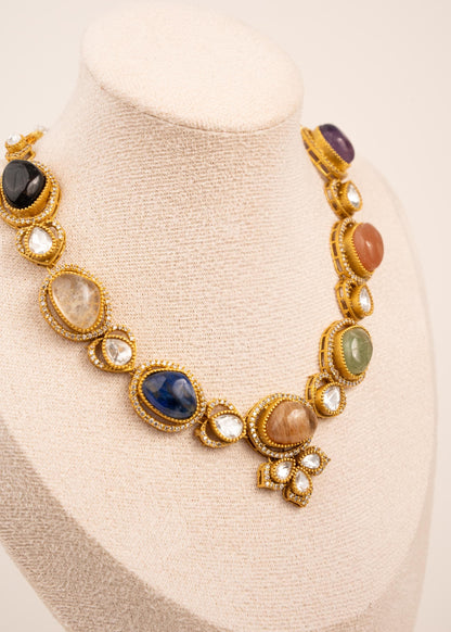 Sabyasachi Style Moissanite Kundan Necklace/ Bridal Statement Jewelry/ Indian Jewelry/ Bollywood Jewellery/ Kundan Statement Necklace Set (etsy image id: 7896692034)