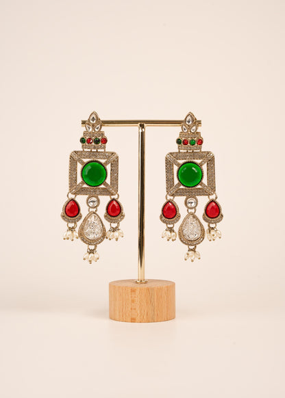 Handcrafted Antique Earrings/ Antique Jewelry/ Statemnet Earrings/ Party Wear Ethnic Jewelry/ High End Bollywood Jewellery/ Bridal Jewellery (etsy image id: 7912961621)