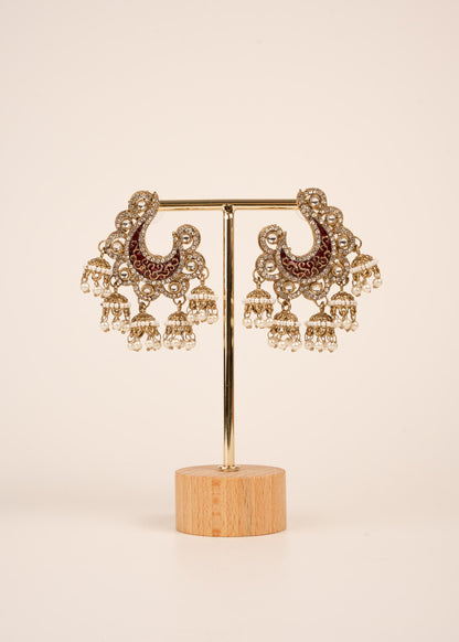 Premium Antique Chandbali Earrings/ Statement Chandbali Earrings/ Chandbali Earrings Set/ Indian Jewelry/ Gift set for her/ Trendy Chandbali (etsy image id: 7912978069)