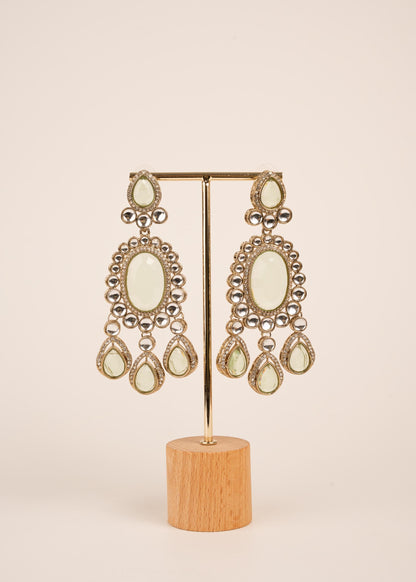 Antique Polki statement Earrings/ Indian Earrings/ Antique Traditional Jhumkas/ Bollowood Jewelry/ High Quality/ Stone Earrings/ Luxury (etsy image id: 7912990381)