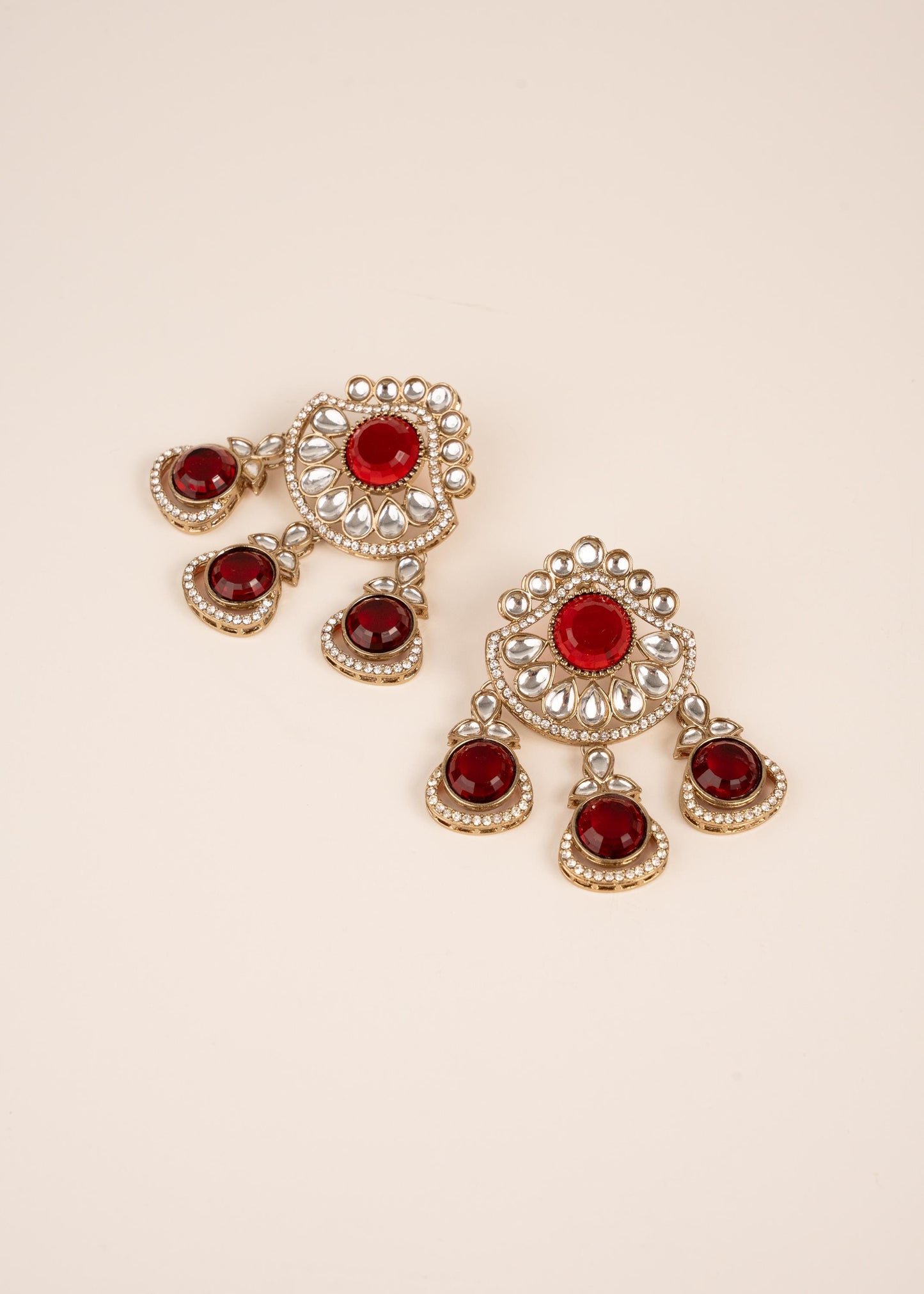 Polki Chandbali Earrings/ Antique Gold Chandbali Earrings/ Heritage Style Earrings/ Pakistani Style Earrings/ Ethnic Luxury Accessories (etsy image id: 7912995569)