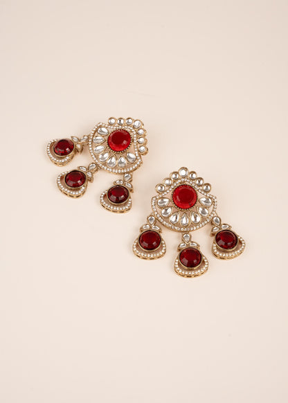 Polki Chandbali Earrings/ Antique Gold Chandbali Earrings/ Heritage Style Earrings/ Pakistani Style Earrings/ Ethnic Luxury Accessories (etsy image id: 7912995569)