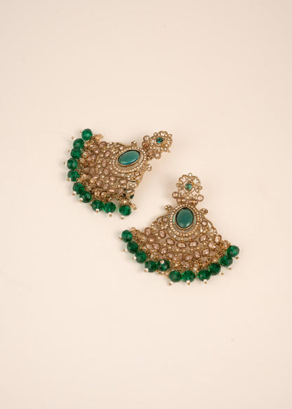 Antique Gold Polki Drop Earrings/ Statemnet Ethnic Earrings/ Premium Indian Earrings/ Bollywood Inspired Jewelry/ Traditional Polki Earrings (etsy image id: 7913008011)