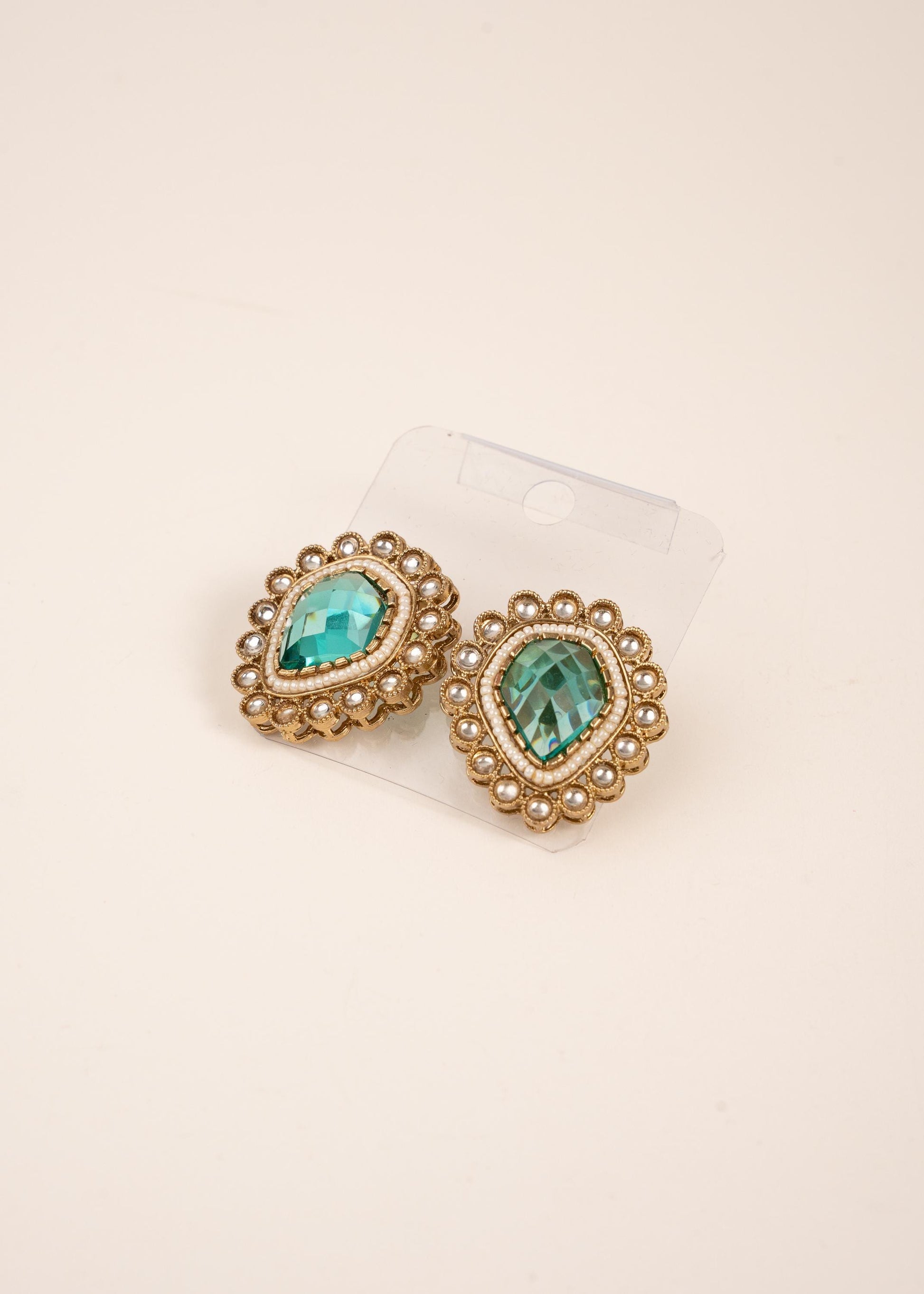 Kundan Stud Earrings/ Moissanite Polki Kundan Earrings/ CZ Diamond Stud/ Statement Studs/ Trendy Stud Earrings/ Luxury Earrings (etsy image id: 7913021361)
