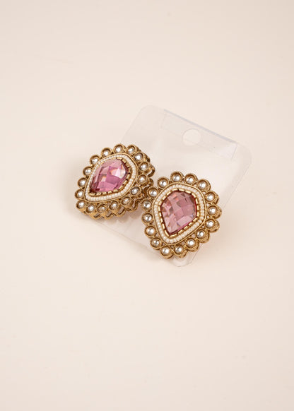 Kundan Stud Earrings/ Moissanite Polki Kundan Earrings/ CZ Diamond Stud/ Statement Studs/ Trendy Stud Earrings/ Luxury Earrings (etsy image id: 7913021367)