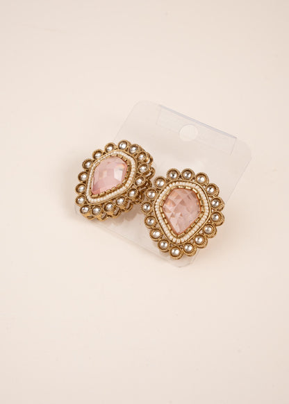 Kundan Stud Earrings/ Moissanite Polki Kundan Earrings/ CZ Diamond Stud/ Statement Studs/ Trendy Stud Earrings/ Luxury Earrings (etsy image id: 7913021371)